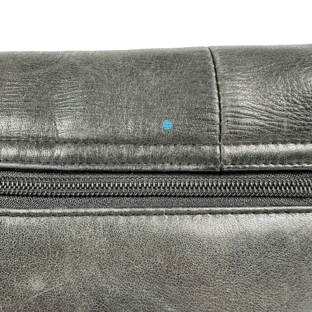 Naturalizer Genuine Leather‎ Shoulder Bag Purse Black Y2K Moto Biker Rectangle